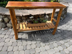 Solid Wood Sofa Table with Open Log Shelf