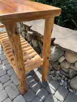Solid Wood Sofa Table with Open Log Shelf