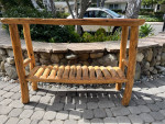 Solid Wood Sofa Table with Open Log Shelf