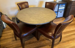 Solid Wood & Metal Dining Room Table Set