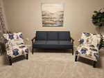 Sofa, matching chairs and wall art - LIKE NEW