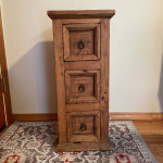 Rustic 3 Drawer Cabinet Wood End Table Night Stand