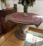 Beautiful Anthropology Wood Rustic Round Dining Table with PedestalLeg