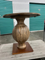 Beautiful Anthropology Wood Rustic Round Dining Table with PedestalLeg