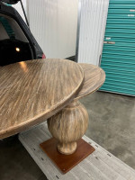 Beautiful Anthropology Wood Rustic Round Dining Table with PedestalLeg