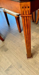 Dining room table, chairs and cabinet