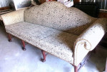 Vintage Camel Back Sofa Couch, Nailhead Trim, NEWLY Upholstered