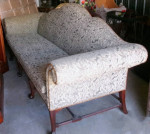 Vintage Camel Back Sofa Couch, Nailhead Trim, NEWLY Upholstered