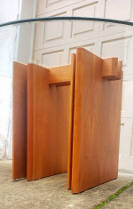 Italy glass wood dinning table