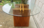 Italy glass wood dinning table
