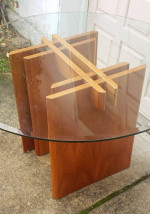 Italy glass wood dinning table