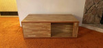 Custom Built Four Drawer Oak Finished Mid Century Coffee Table