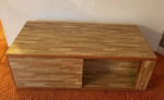 Custom Built Four Drawer Oak Finished Mid Century Coffee Table