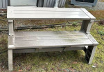 Outdoor Plastic Bench Folding to 1/2 Picnic Table