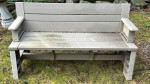 Outdoor Plastic Bench Folding to 1/2 Picnic Table