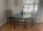 Glass Dining Table with Two Chairs