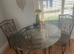 Glass Dining Table with Two Chairs