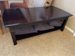 Coffee Table and End Table Solid Dark Wood