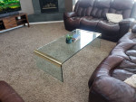 Stunning 1970's Brass and Glass Coffee/Cocktail table