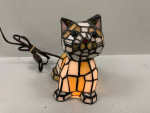 Tiffany Style Stained Glass Cat Night Light Table Lamp