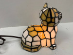 Tiffany Style Stained Glass Cat Night Light Table Lamp
