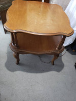 1960's Mersman Two-Tiered Pie Crust Edge End Table