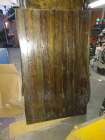 Silver/dark Brown table top real wood