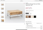 West Elm Industrial Storage Pop-Up Coffee Table