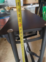 Black adjustable computer table