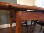 Arne Hovmand Olsen Danish MCM Teak Drop Leaf Dining Table Set w/ 4 Chairs