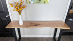 Live edge maple console hallway table