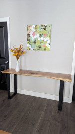 Live edge maple console hallway table