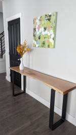 Live edge maple console hallway table