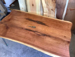 California Redwood Dining Table Desk 70” Long, Steel Legs 40” Wide BIG