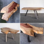 Redwood slab coffee table