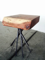 Redwood Slab end table