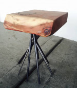Redwood Slab end table