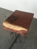 Redwood Slab end table