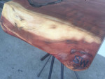 Redwood Slab end table