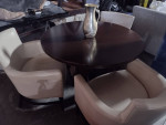 Cherry Wood dining table with glass top