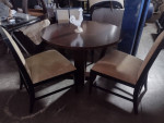 Cherry Wood dining table with glass top