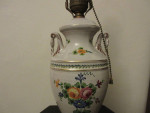 Antique flower rose painted table side lamp
