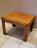 Golden Oak Mid Century Parquet Side Table