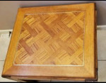 Golden Oak Mid Century Parquet Side Table