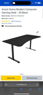 Arozzi Arena Desk (No Table Top Mat)