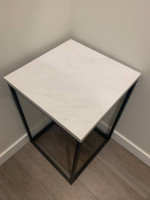 Marble-Style Finish, Square Accent Table / End Table - Great Condition