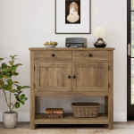 35.4'' Console Table with Drawers and Cabinet