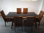 Glass dining table with 5 chairs