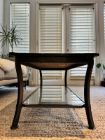 Rectangle Wood Coffee Table with Shelf for living room