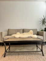 Rectangle Wood Coffee Table with Shelf for living room